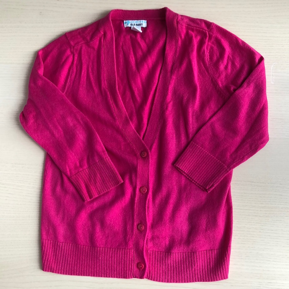 Pink button-up cardigan